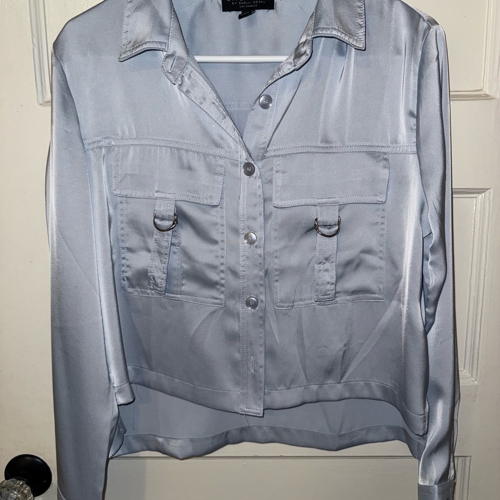 Laundry By Shelli Segal Shimmering Blue Blouse